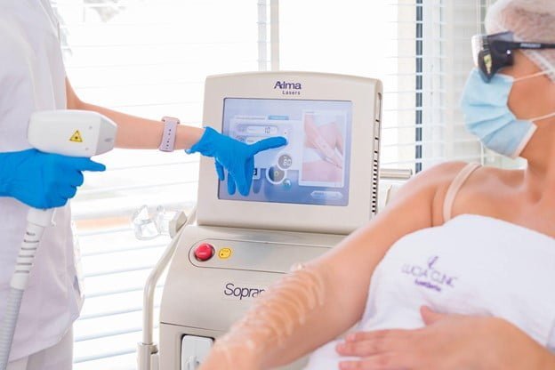 setting the parameters before the laser hair removal