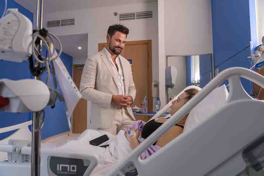 Relaxing painful chest muscles post breast augmentation - massage your back or directly your new breasts and sleep in the upright position to relax the muscles.